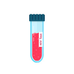 hiv test like tube with blood icon