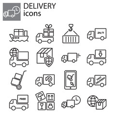 Web icons set - Delivery, Shipping services