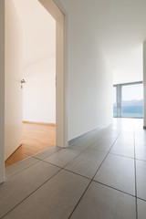 Interior of modern apartment, empty corridor