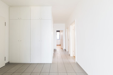 Interior of modern apartment, empty corridor