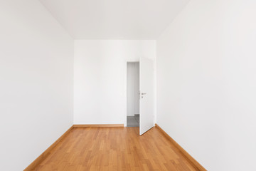 Interior of modern apartment, empty room with a door open