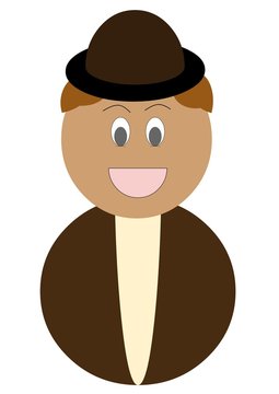 Homem loiro com chapéu e roupa marrom