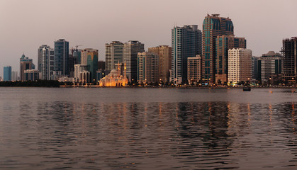 Fototapeta premium Night view of Sharjah UAE