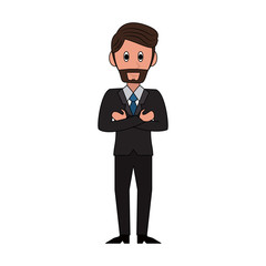 Businessman with suit cartoon vector illustration graphic design