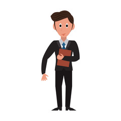 Businessman with suit cartoon vector illustration graphic design