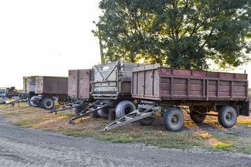 Trailers trucks for a tractor. The trailer for cargo transportation.