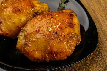 Roasted chicken thighs