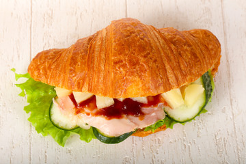 Croissant with chicken