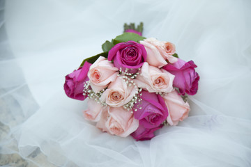 detail of the bridal bouquet
