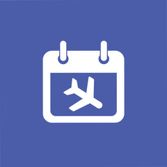 Aircraft calendar icon. Time to travel. Flight Arrival
