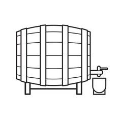 black outline barrel with tap vector illustration
