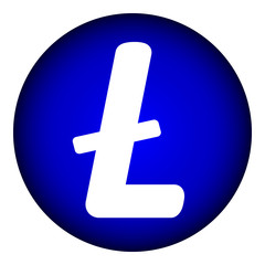 Litecoin icon on white.