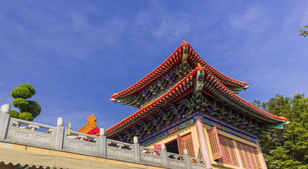Fototapeta premium Wat Leng Ni Yi Sacred place of Chinese Believers Chinese architecture, colorful Chinese art