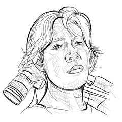 Hand drawn of men and camera