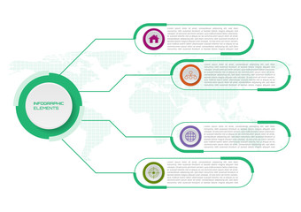 Abstract business infographic green theme some Elements of this image furnished by NASA