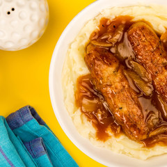 Sausage And Mashed Potatoes With Onion Gravy