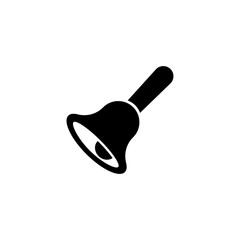 School Bell. Flat Vector Icon. Simple black symbol on white background