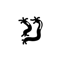 Worm Parasite. Flat Vector Icon. Simple black symbol on white background