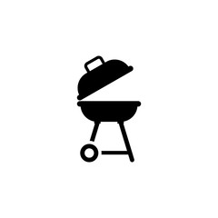 BBQ. Barbecue. Flat Vector Icon. Simple black symbol on white background