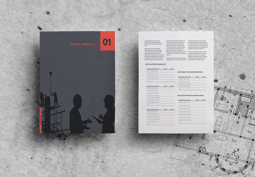 Layout report annuale minimalista