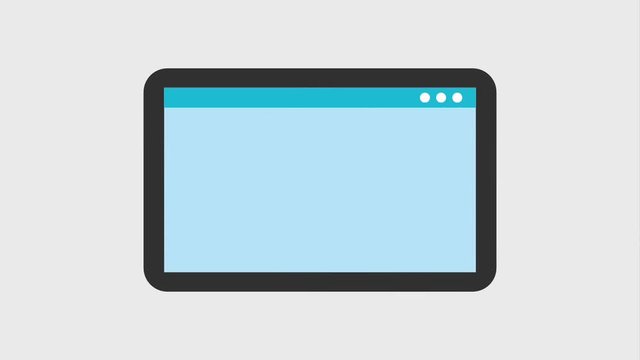 hand with tablet computer order online shop animation