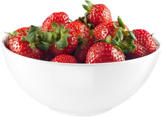 Bowl of Strawberries - Isolated