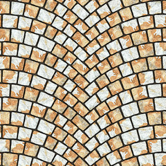 Arched cobblestone pavement texture 031