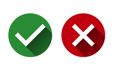 Obraz premium symbol yes or no icon,green,red on white background.Vector illustration