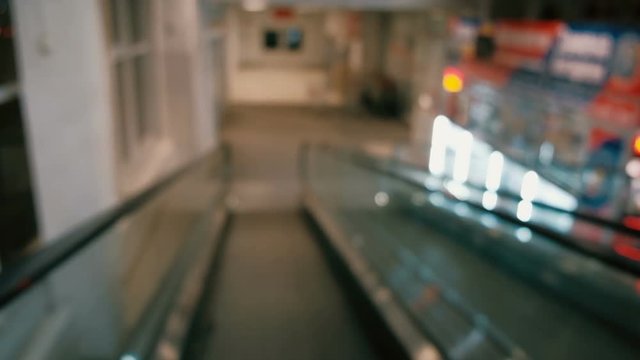 Escalator In Mall
