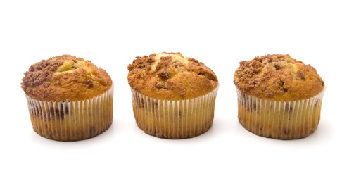 Brown Sugar and Cinnamon Muffins on a White Background