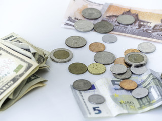 Money cash banknotes coins