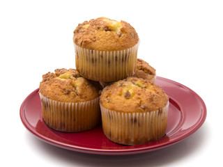 Brown Sugar and Cinnamon Muffins on a White Background
