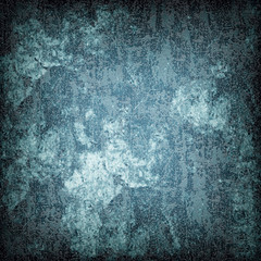 Dark turquoise grunge background. The texture of the old surface. Abstract pattern of cracks, scuffs, dust