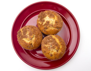 Brown Sugar and Cinnamon Muffins on a White Background