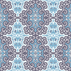 Abstract seamless pattern with floral motifs.