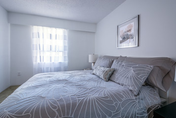 Modern bright bedroom interior