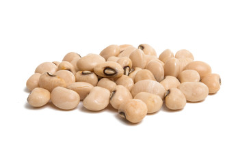 kidney beans black eye closeup with copy space on white background