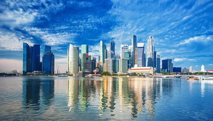 Wandaufkleber Erstaunliche Skyline von Singapur, Singapur © Rastislav Sedlak SK