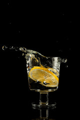 Splash Lemon in coctail glass
