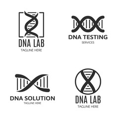 Set of logo with DNA and a place for text.