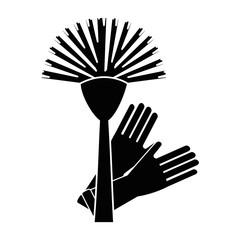 sanitary brush with gloves