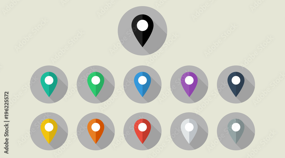 Canvas Prints map pin icons. location pin in flat color