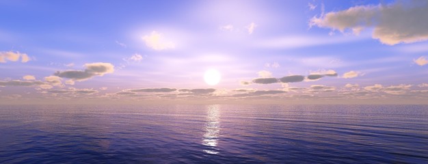 beautiful sea sunset, sun over water
3d rendering
