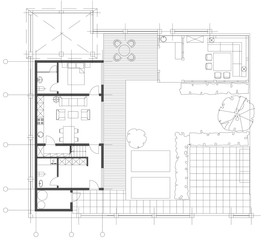 Standard living room furniture symbols set