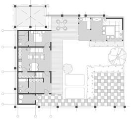 Standard living room furniture symbols set
