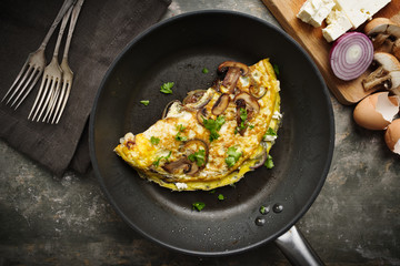 Omelett mit Pilzen