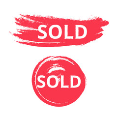 Sold splattered grunge vector circle set isolated on white background