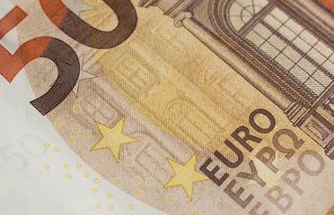 Fifty euro banknote detail