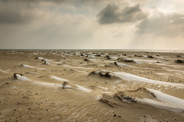 Beach on the Baltic sea in Hel at winter, Pomorskie, Poland