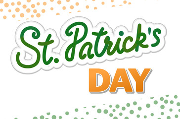 St. Patrick's day handwritten poster. Modern typography on white background line art style illustration.
